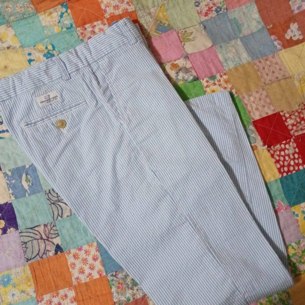 Vineyard Vines Boy's Light Blue Striped Chinos
